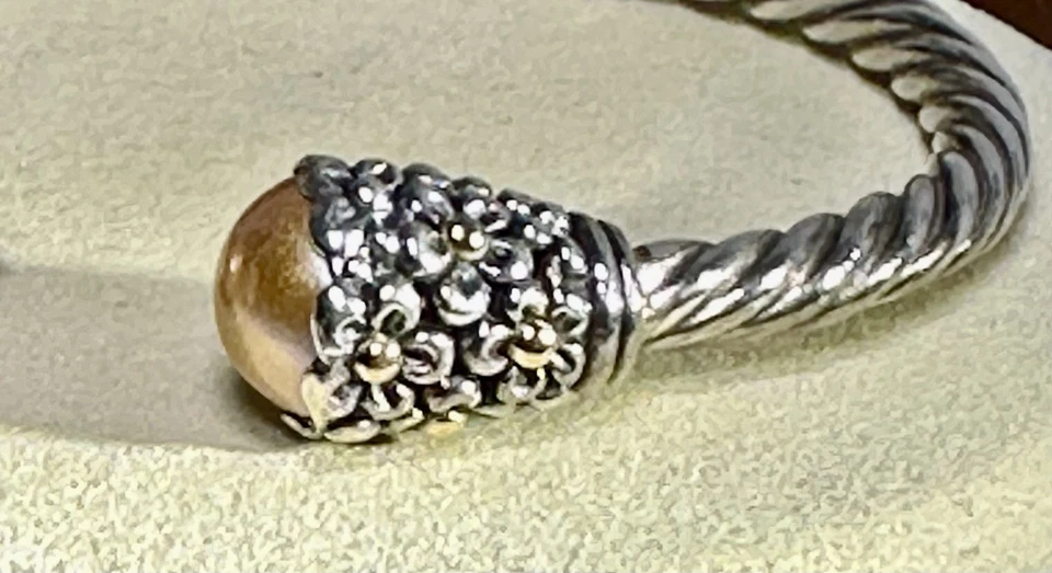 "Brazalete con bisagras Samuel Benham 6,5"" plata 925 y oro 18K lote #368" Foto 2 de 4