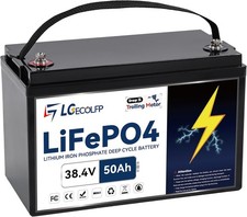 36V 50Ah Lithium LiFePO4 Battery for Trolling Motor RV Marine Solar System 50A