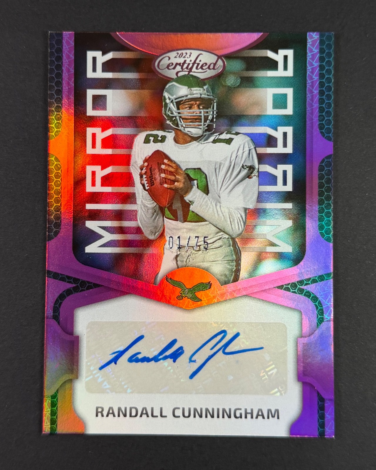 Randall Cunningham 2023 Panini Mirror Pink Auto /75 #MS7 1st on Print!
