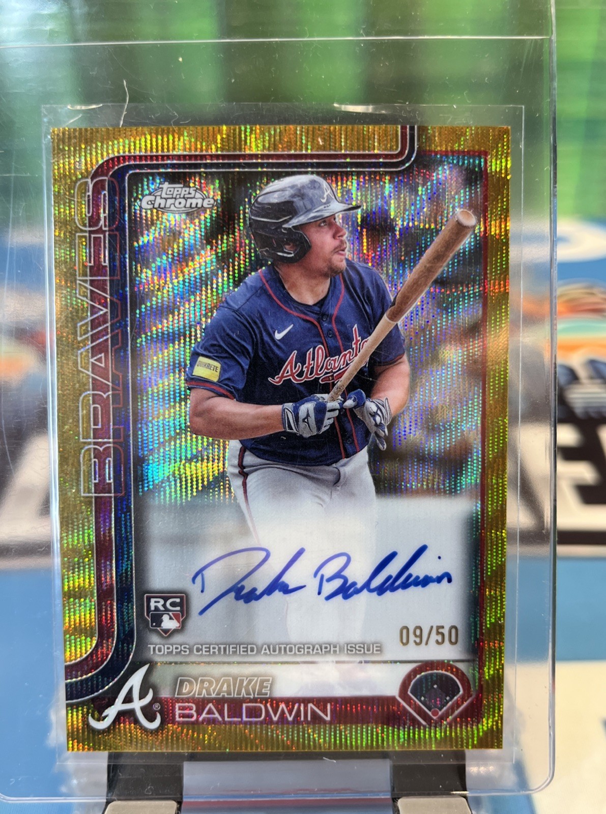 2025 Topps Chrome Rookie Auto Drake Baldwin #RA-DBA Gold Wave Refractor /50
