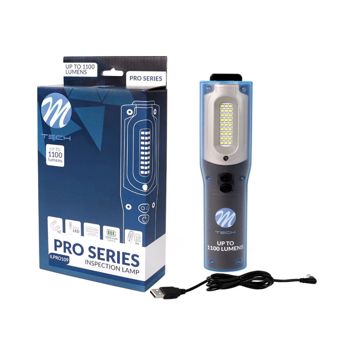Lampe d'inspection portable batterie longue autonomie 1100 lumens avec variateur
