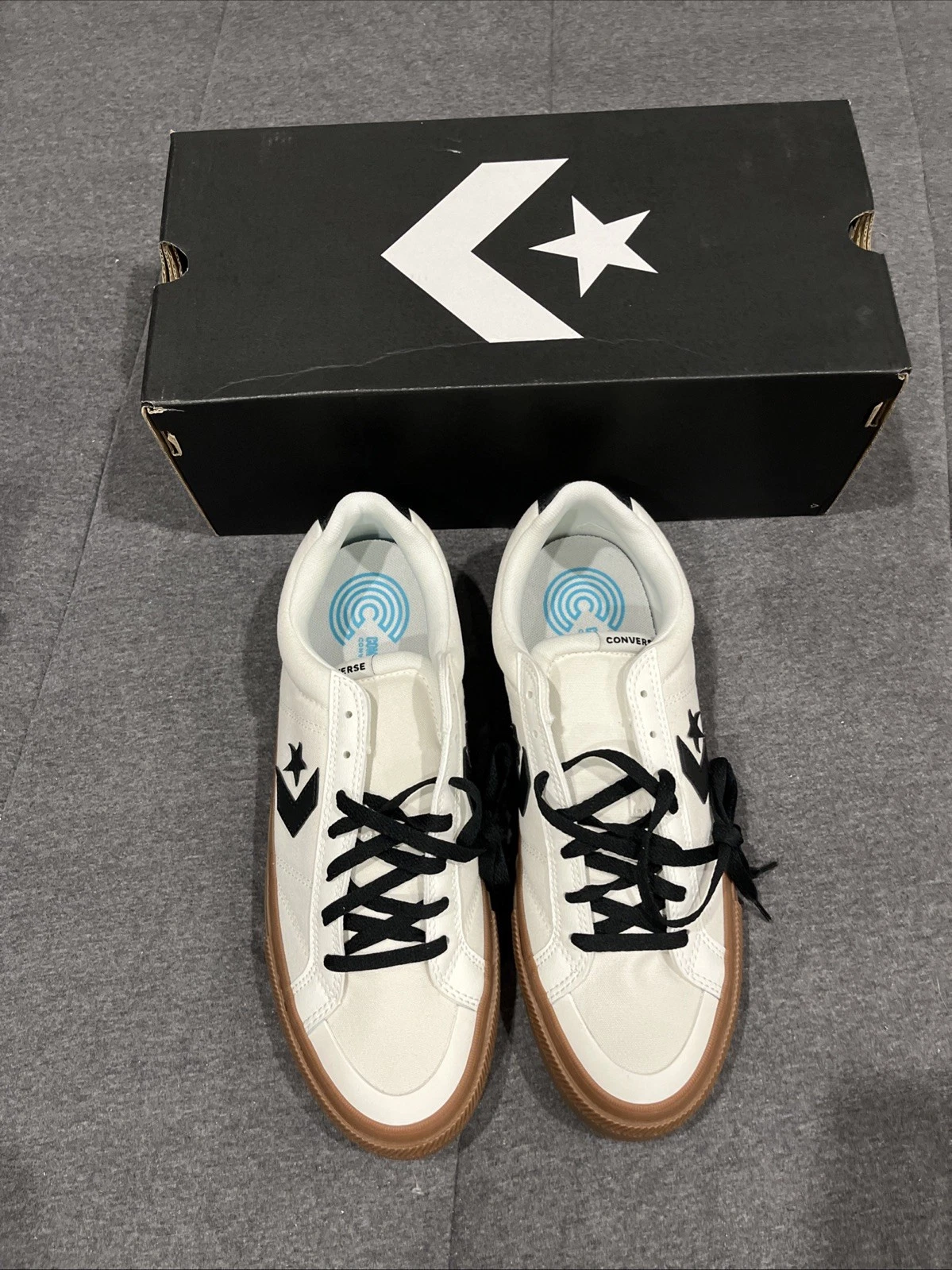 Converse Sport Casual Ox Shoes Men's Size 12 White Black Gum Low Top A13787C Nwb