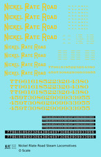 K4 O Scale Decals Nickel Plate Road Steam Locomotive Yellow