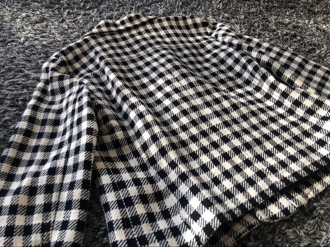 Lauren Ralph Lauren Chino Checkered Leather Jacket XL Black & White image 9