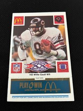 SUPER BOWL XX CHICAGO BEARS WILLIE GAULT BLUE MCDONALDS 1986 FOOTBALL CARD !