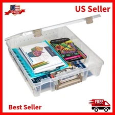 Art Supplies Storage Organizer, Portable Case with 8 Removable Compartments