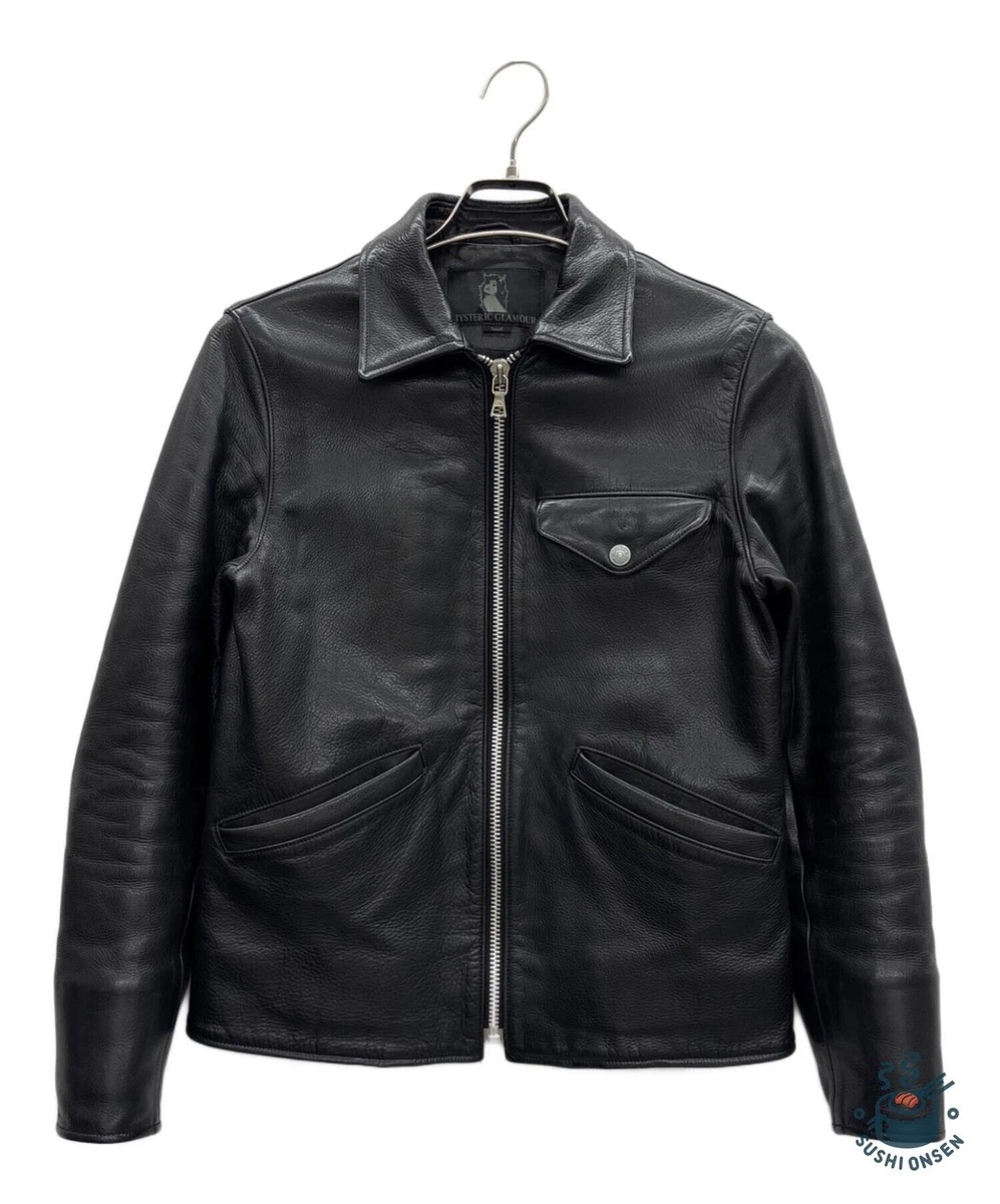 ジャケット・アウター HYSTERIC GLAMOUR leather jacket black WILDSIDE × HYSTERIC GLAMOUR RACING LEATHER JACKET(L Black