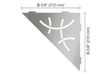 Schluter Triangular Corner Shelf, Curve Design, Stainless Steel Material
