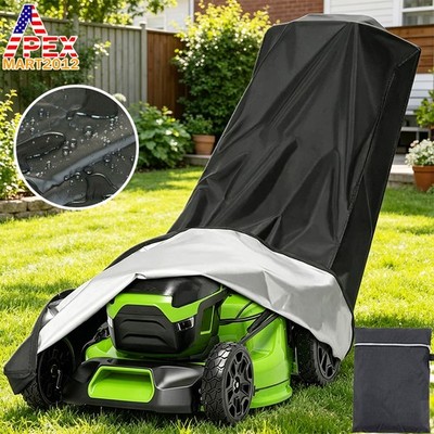 Waterproof Lawn Mower Cover Heavy Duty Push Mower UV Rain Protection Universal