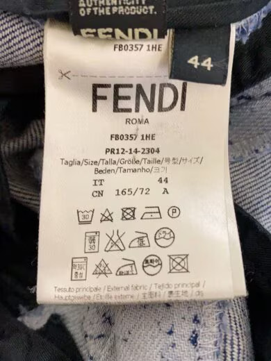 FENDI/Slacks/Jeans/Size 44/Cotton/Blue/Solid/PR12-14-2304 thumbnail 6