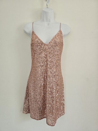 Victoria’s Secret Rose Gold Sequin Slip Dress Size Small Dream Angel Collection