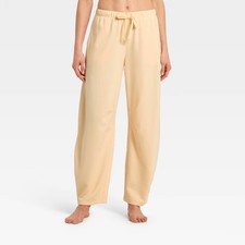 Women's French Terry Barrel Leg Lounge Pants - Auden Peach Orange XS