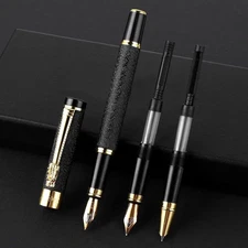 Metal Fountain Pen with 3 Different Nibs Set, Luxury Fountain Pen Includes Med