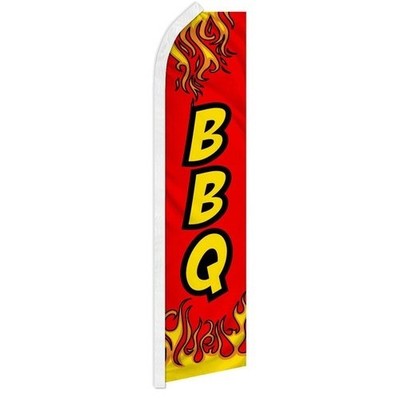 Pack of 2 Red BBQ Swooper Feather Flutter Advertising Flag Concessions Food Flag