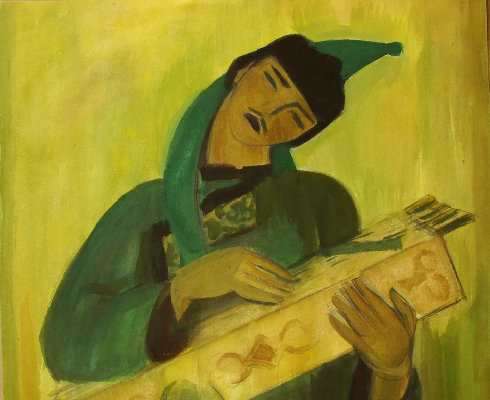 Ukrainian Soviet Painting historical portrait Ethnicities musician Bouchukism - Image 3 of 4