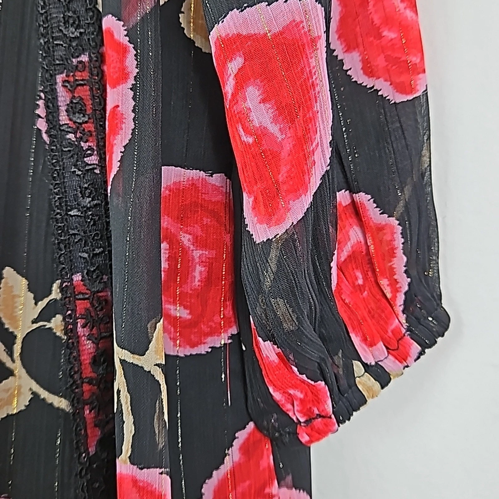 Abito Kate Spade Hazy Rose in chiffon metallizzato nero e rosso bambino 4 anni