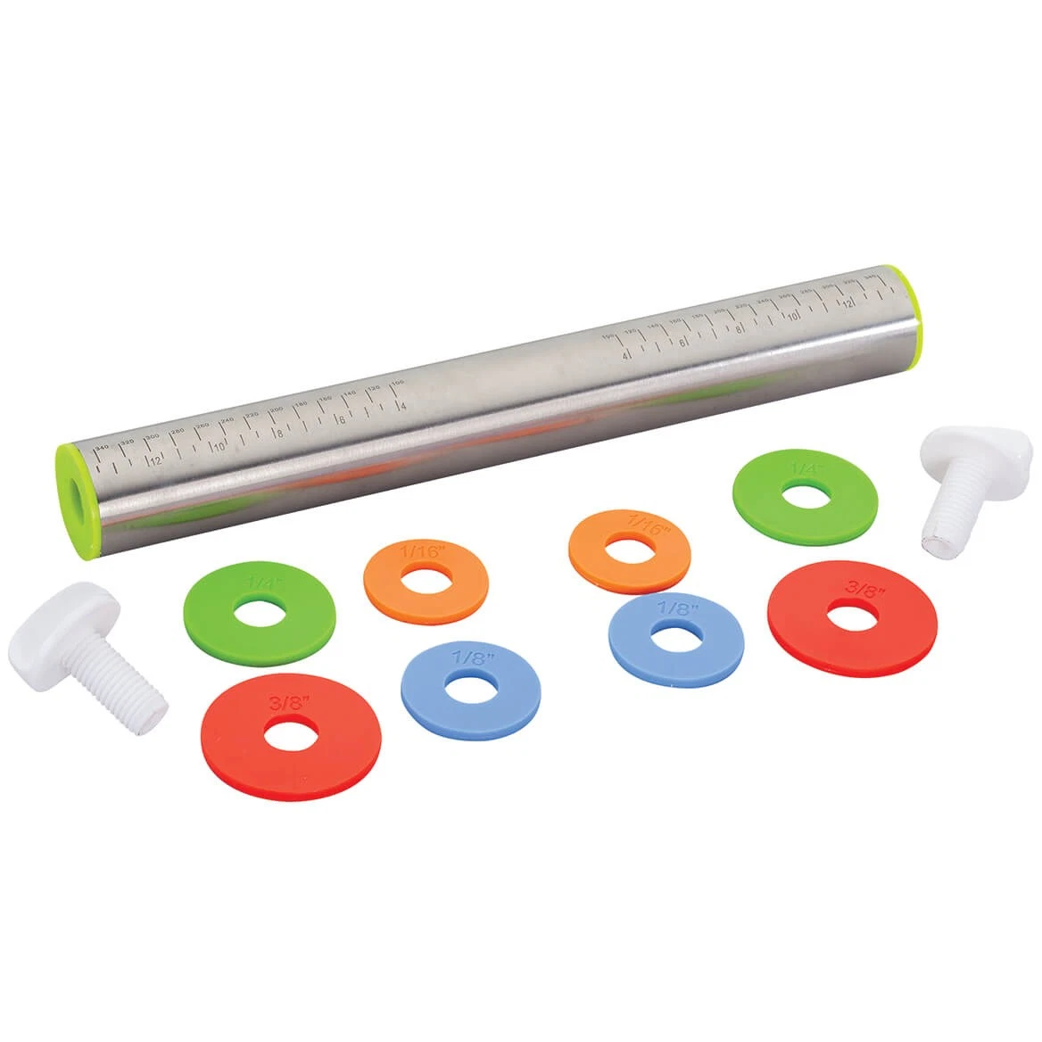 Stainless Steel Adjustable Rolling Pin with Rings
