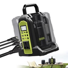 350W Power Inverter 2 Port Pure Sine Wave 2 Ports, Black/Green