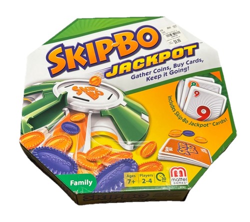 Skip-Bo Jackpot Skipbo Board Game Mattel Games 2013 Complete Very Rare Read