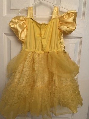 strapless open back dress Posh Peanut Girl's Disney Belle Tulle Dress in Yellow, 10Y-12Y, Viscose from Bamboo