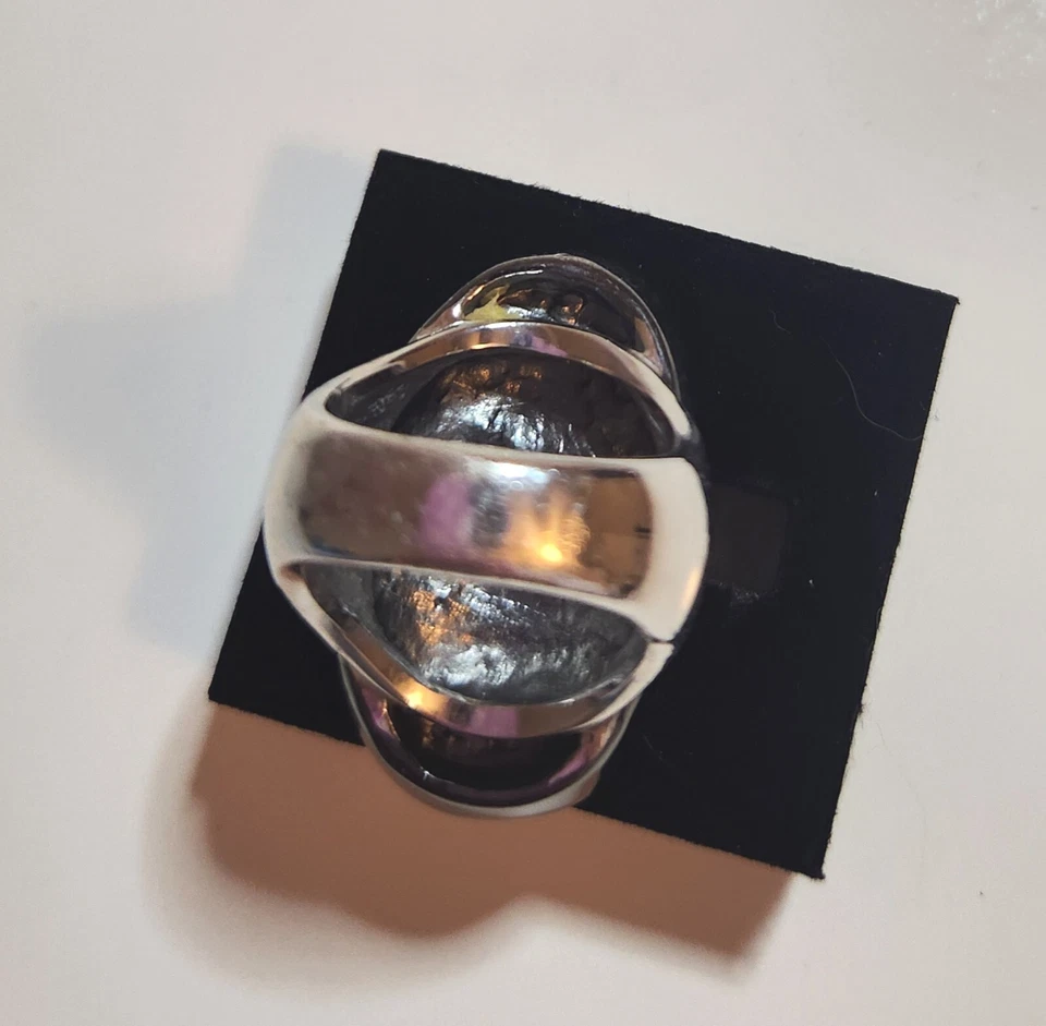 Anillo Lia Sophia Wishing Well Hematita Tono Plata Cristales Multicolores Talla 7 Foto 4 de 4