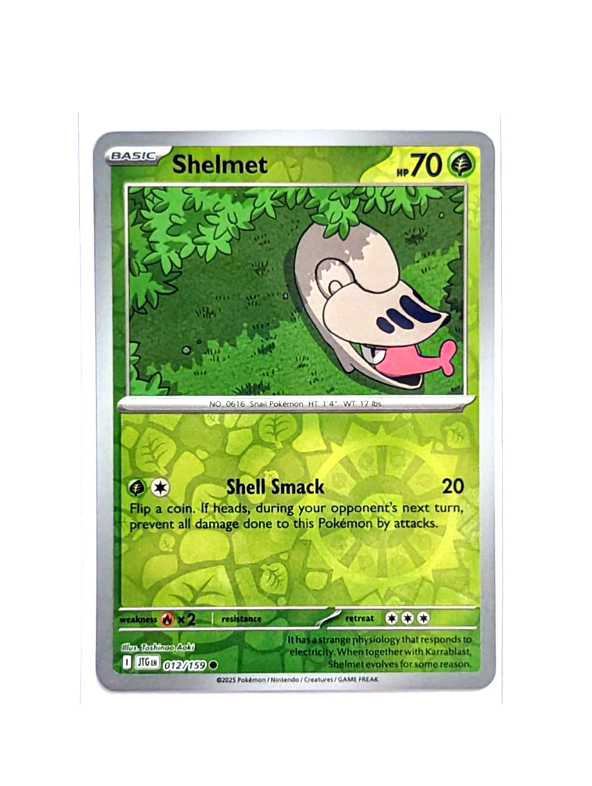 Shelmet 12/159 Common Reverse Holo Journey Together POKEMON TCG JTG ENGLISH NM/M