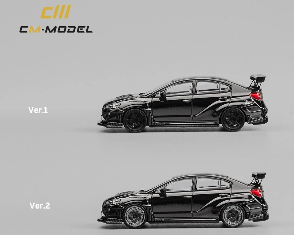 Modelo CM Subaru WRX Varis WideBody 2.0 Cromo Negro con Juego de Ruedas Extra 1/64 Foto 3 de 3