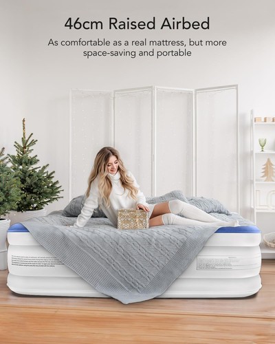 iDOO Queen Size Air Mattress Inflatable Bed with Built-in Electric Pump Portable - Picture 8 of 10