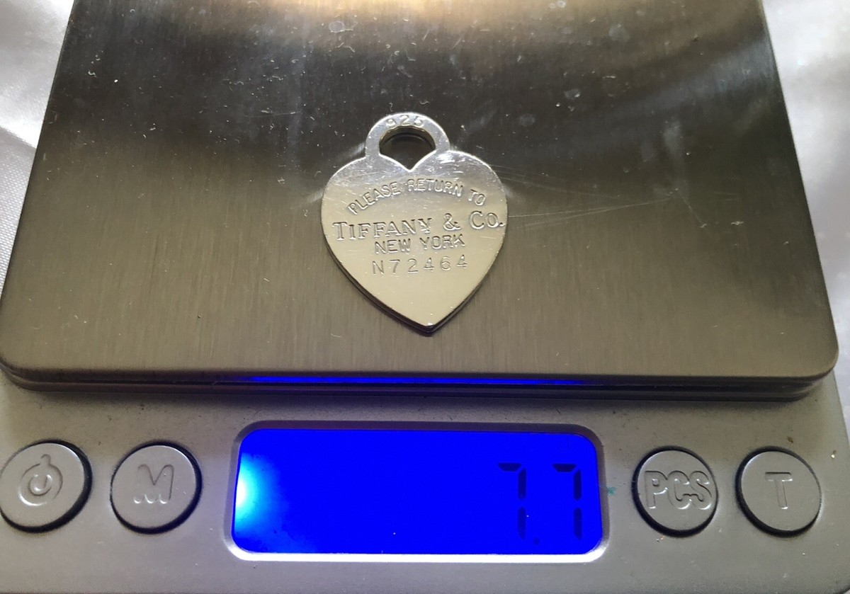 Please Return To Tiffany & Co. Sterling Silver 925 Heart Tag