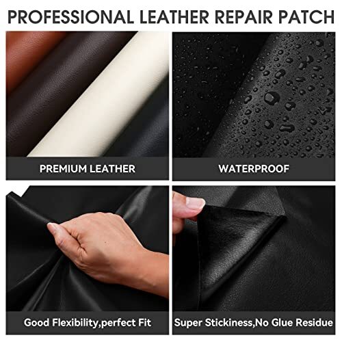 Luevita Self-Adhesive Leather Repair Patch - 17x60 Inch Black Tape For Sofas, Cars, Furniture - View #8