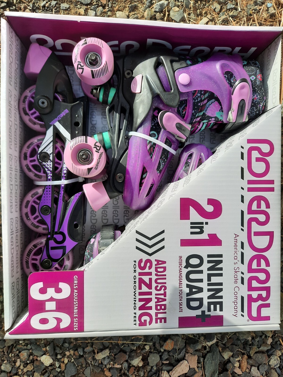 Derby Girl Purple 2in1 Inline Quad Adjustable Interchangeabl