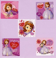 10 Sofia the First Valentine's Day - Large Stickers - Party Favors - Rewards