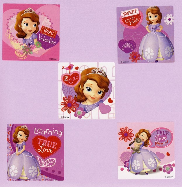 15 Sofia the First Valentine's Day - Large Stickers - Disney Princess ...