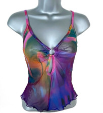 Sheer Chiffon Vest Top Eyelet Detail Women’s UK Size XS