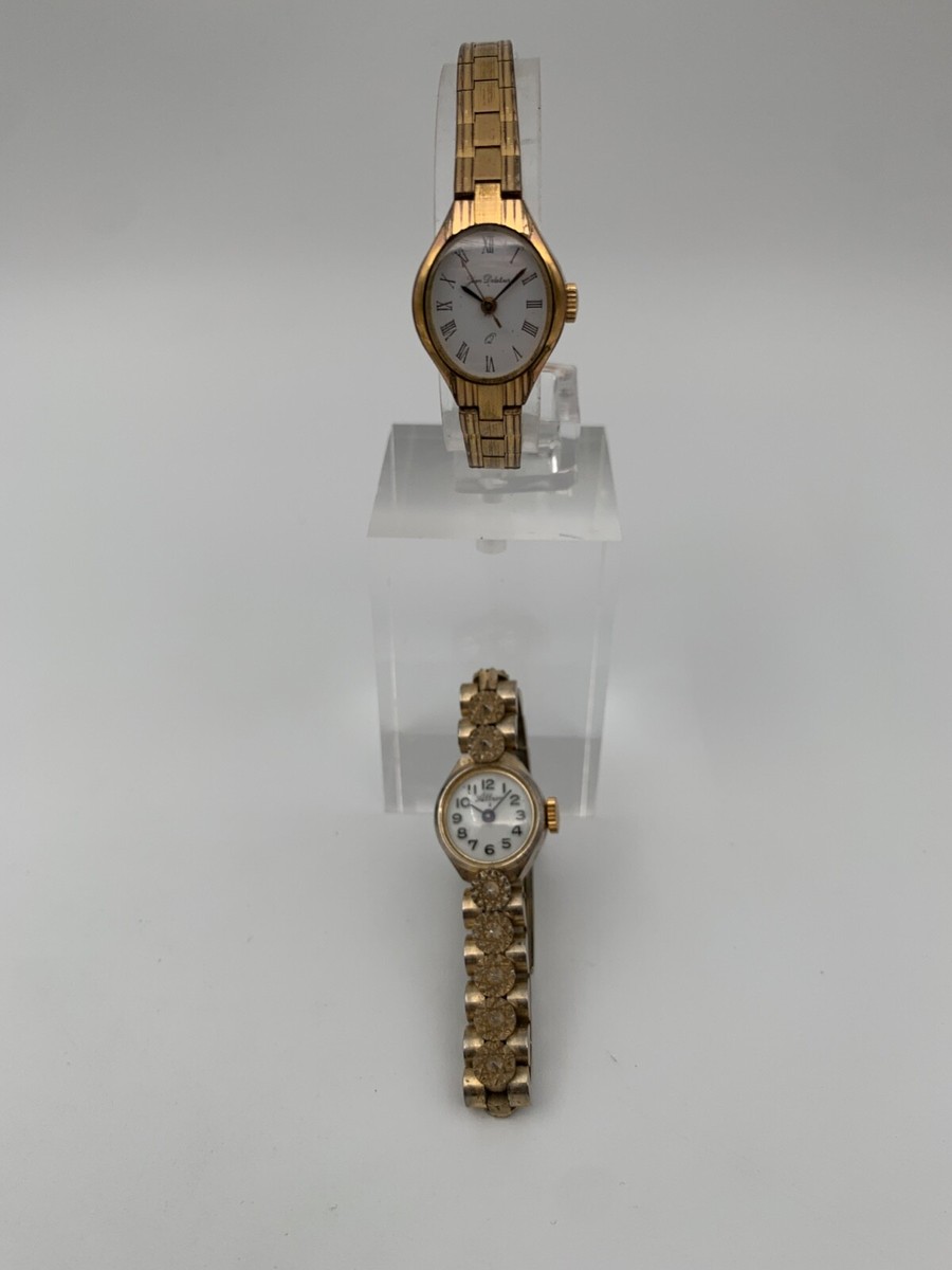 Montre Bracelet Vintage ALBION JEAN DELATOUR - Mécanique Manuelle - Plaqué Or - Cadran Blanc - Doré - Unisexe