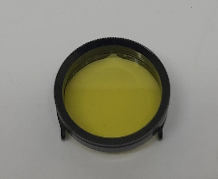 VINTAGE 25MM YELLOW PUSH ON BLACK VERY CLEAN METAL FILTER -FREE SHIPPING - Image 2 of 4