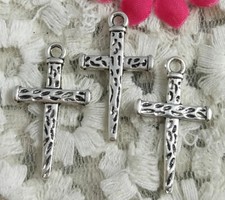 Free Ship 60 pcs Antique silver cross charms 29X17mm H-3060