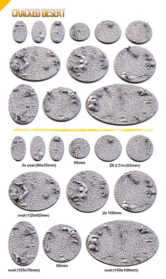 Gestaltete strukturierte Cracked Desert Bases Rund Oval für Tabletop 