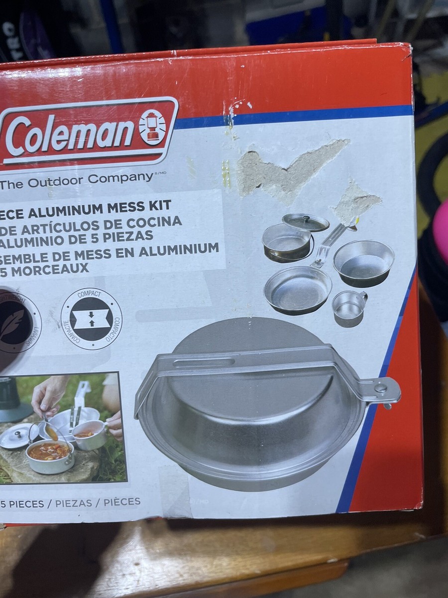 Coleman 2000016402 1 Person Aluminum Mess Kit - Cup, Pan, Pot and Plate Coleman 2000016402 1 Person Aluminum Mess Kit - Cup, Pan, Pot and Plate