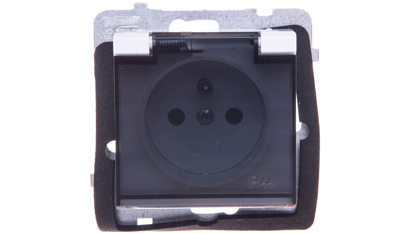 SONATA Socket splashproof w/u IP44 with shutters transparent flap white G /T2UK