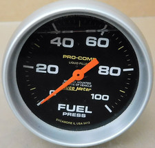 Autometer Pro-comp 2-58 Fuel Pressure 0-100 Psi Mechanical Liquid Filled Gauge