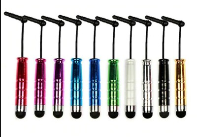 Mini Stylus Touch Pen Metallic Colors Universal Touch Screen - Set of 10