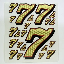 Racing Numbers Number 7 Decal Sticker Pack Gold Red Black 1/8 1/10 RC models S05