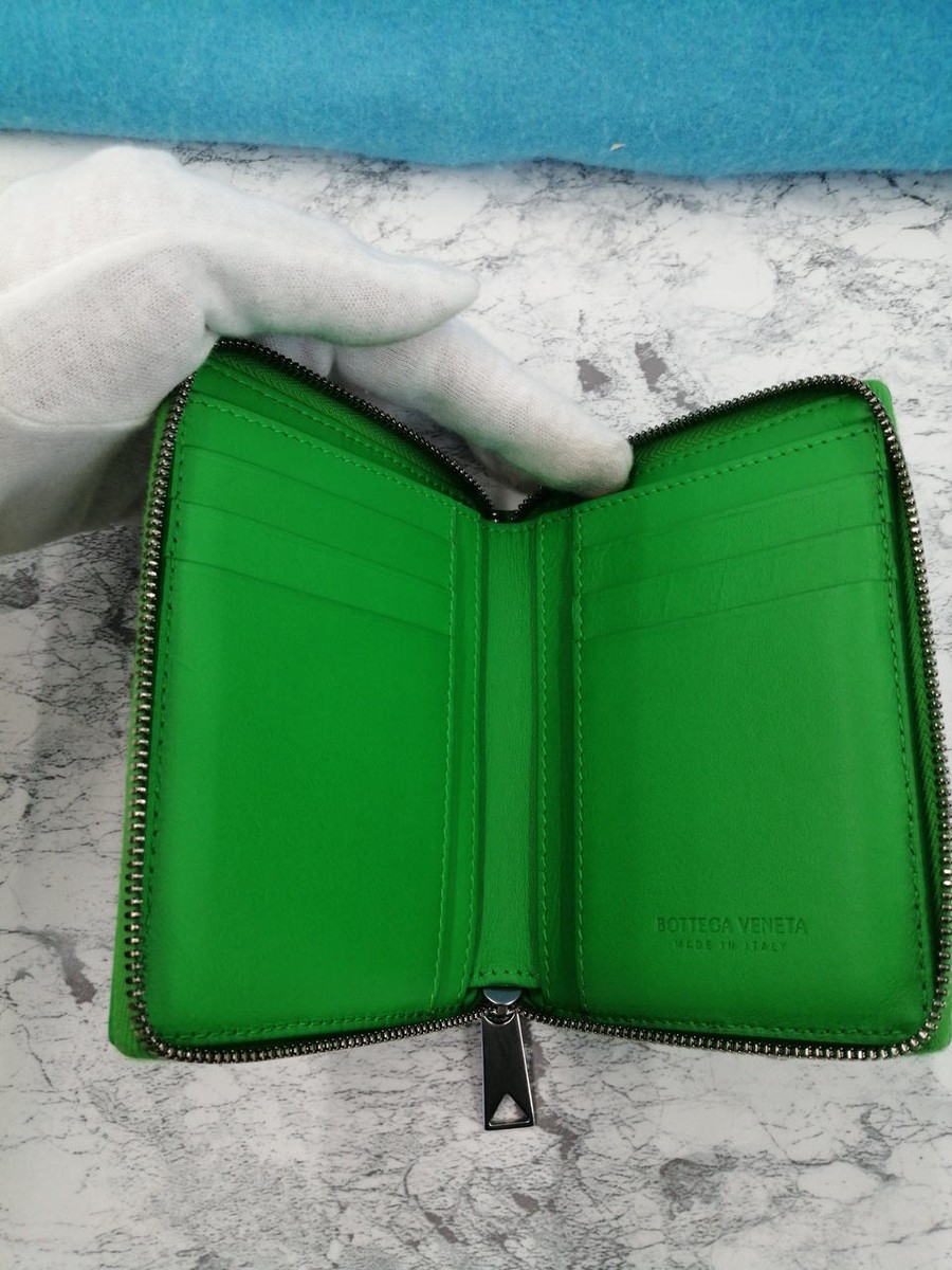 Bottega Veneta Cassette Zip Around Wallet Green with BOX | eBay