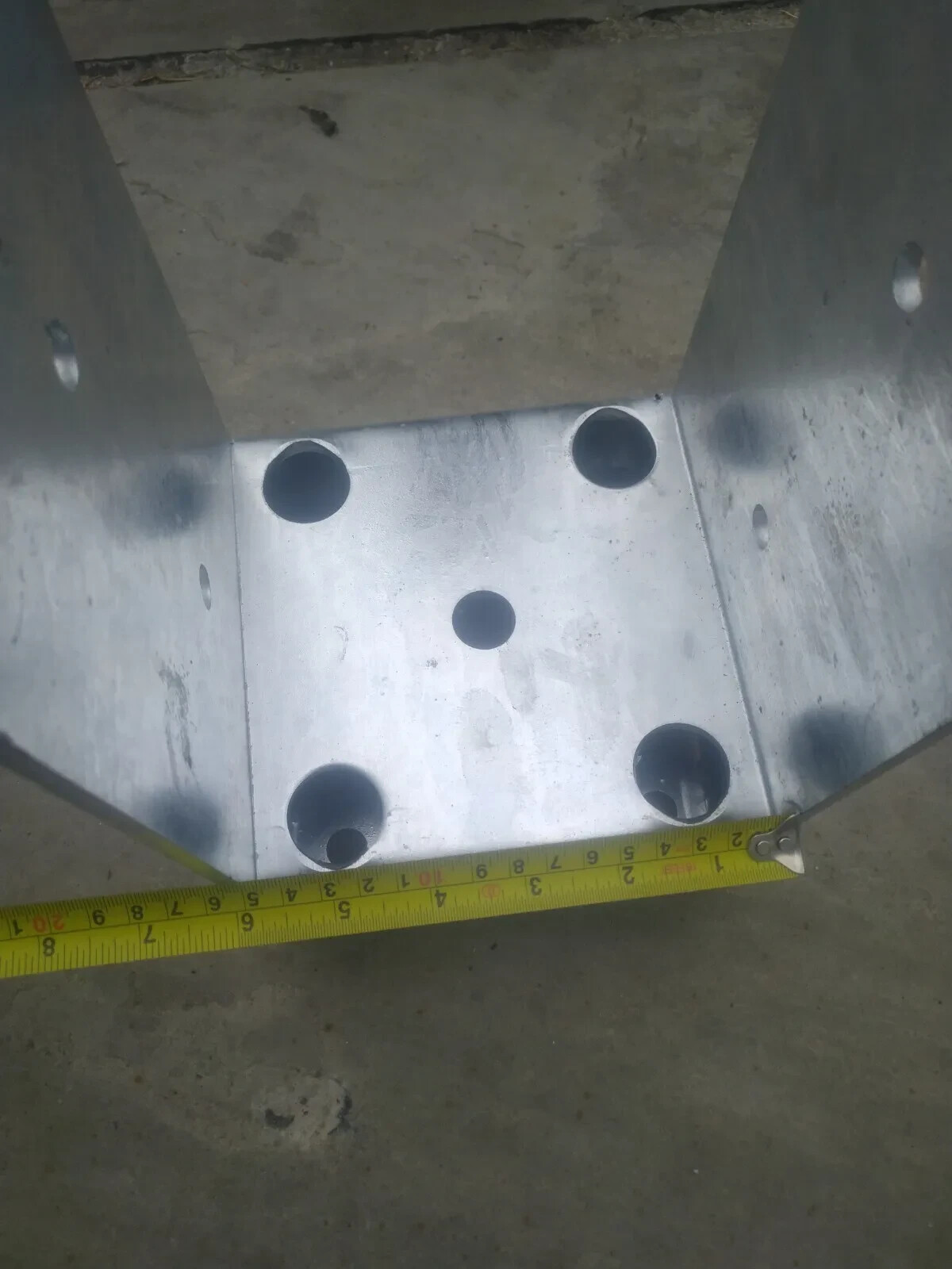 Post Socket shoe Bracket 150mm solid 5mm GALVANIZED 70mm Elevation ...