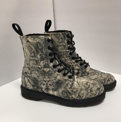 dr martens skull and roses boots