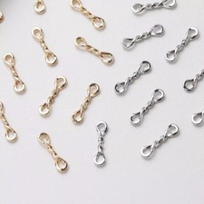 10pcs Gold/Silver Tone Knot Charm Connectors, Bowknot End Crimp Caps - A1813