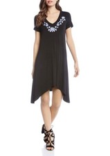 NWT Karen Kane Hailey Black Floral Embroidered Short Sleeve Dress Womens Size XS