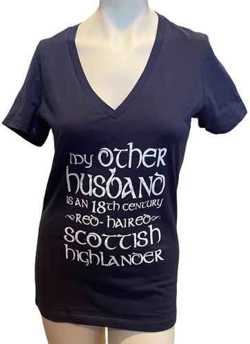 OUTLANDER Small T-Shirt Top My Other Husband Is Red Haired Scottish Highlander