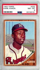 1962 Topps Hank Aaron #320 PSA 8 Braves 12668